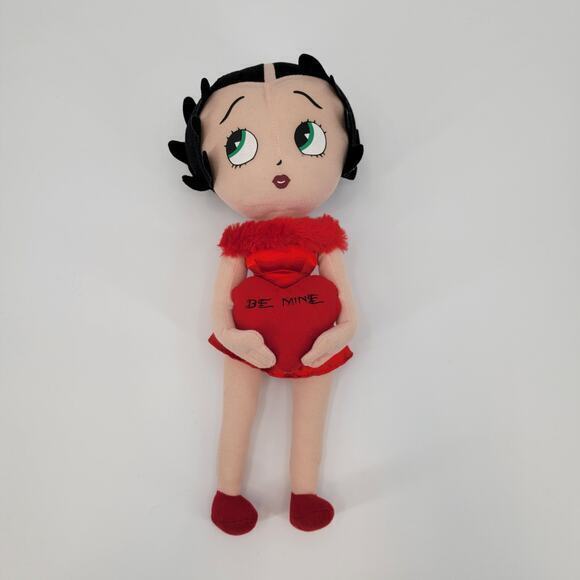 Kellytoy Betty Boop‎ Romance Be Mine Heart Valentine Plush Stuffed Toy Red Dress - Picture 1 of 8